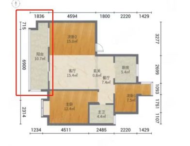 北城中粮力高云湖印  三室两厅一卫一厨 105平  急售130万