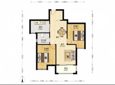 金色假日精装大两房89平方42万