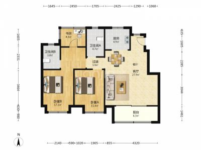 港龙旭辉城市将来纯毛坯洋房105平方黄金楼层102万
