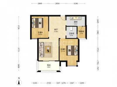 银河苑纯毛坯大两房83平方29万