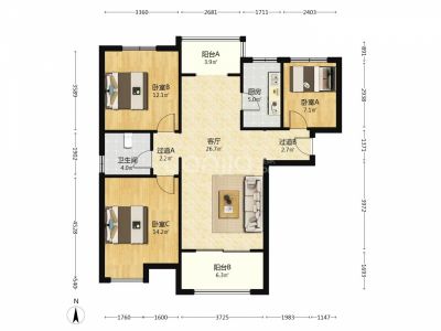 力高共和城西区纯毛坯102平方75万