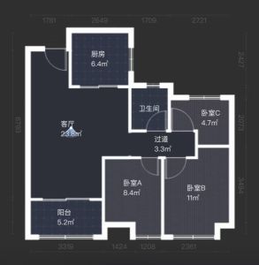 水岸人家二期纯毛坯三室97平方38万